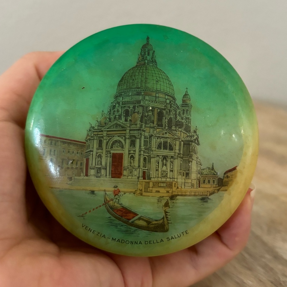 Vintage Italian Alabaster Trinket Box